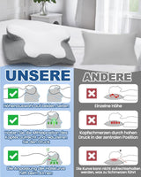 Cuscino per il collo 2 in 1 Cuscino in memory foam Cuscino ortopedico ergonomico Cuscino di supporto per collo a 2 altezze per dormire per supporto laterale/schiena/pancia Cuscini ortopedici cervicali Naty Shop