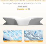 Cuscino cervicale ergonomico in memory foam con fodera lavabile rimovibile per sonno ortopedico, dolori al collo e dolori addominali (55X35X13 cm) Naty Shop Cuscini ortopedici cervicali