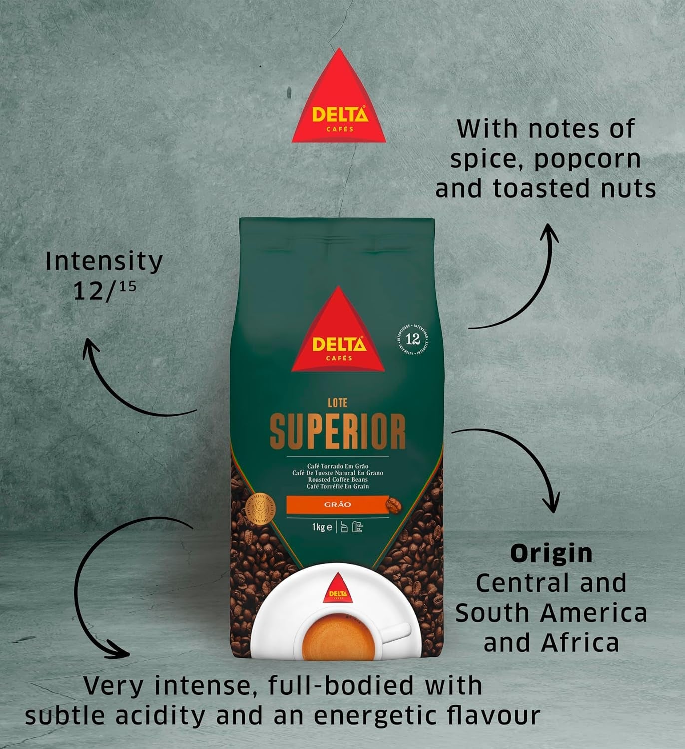 Lotto di confezionamento Caffè Delta Superior in grani 1 kg