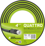 Tubo da giardino Cellfast QUATTRO, durevole, leggero, 4 strati, resistente ai raggi UV, tubo metallico, treccia incrociata, 20 bar, 1/2" 15 m, 10-064