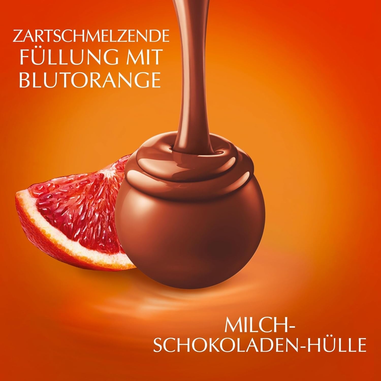 Lindt LINDOR Palline di cioccolato all'arancia rossa | Busta richiudibile da 1 kg | ca. 80 cioccolatini con ripieno scioglievole in bocca | Confezione sfusa, regalo di cioccolato