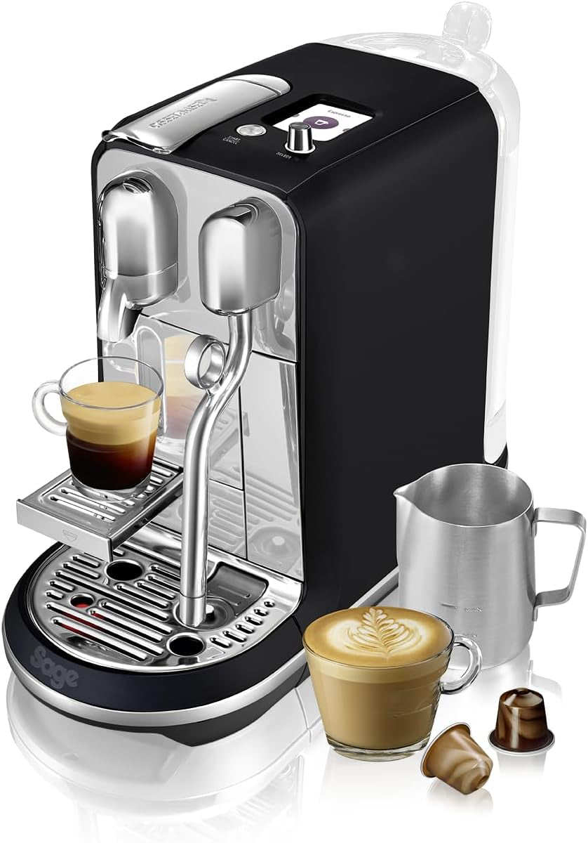 Macchina per caffè espresso con capsule Nespresso SNE800 Creatista Plus di Sage, nero opaco