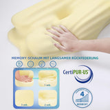 RUMMY Cuscino ergonomico di supporto per il collo in memory foam con fodera lavabile rimovibile per chi dorme sul fianco e sulla pancia (Grigio) Cuscini ortopedici cervicali Naty Shop