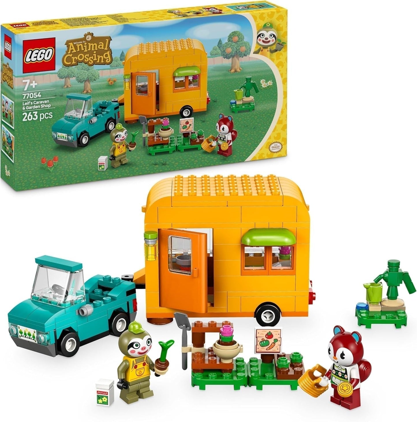 LEGO Animal Crossing La roulotte e il giardino di Gerd Set di giochi di ruolo Auto giocattolo per bambini di 7 anni Ragazze e ragazzi Regalo Figura di animale Videogioco giocattolo 77054 Set da costruzione Besuche den LEGO-Store Titolo predefinito