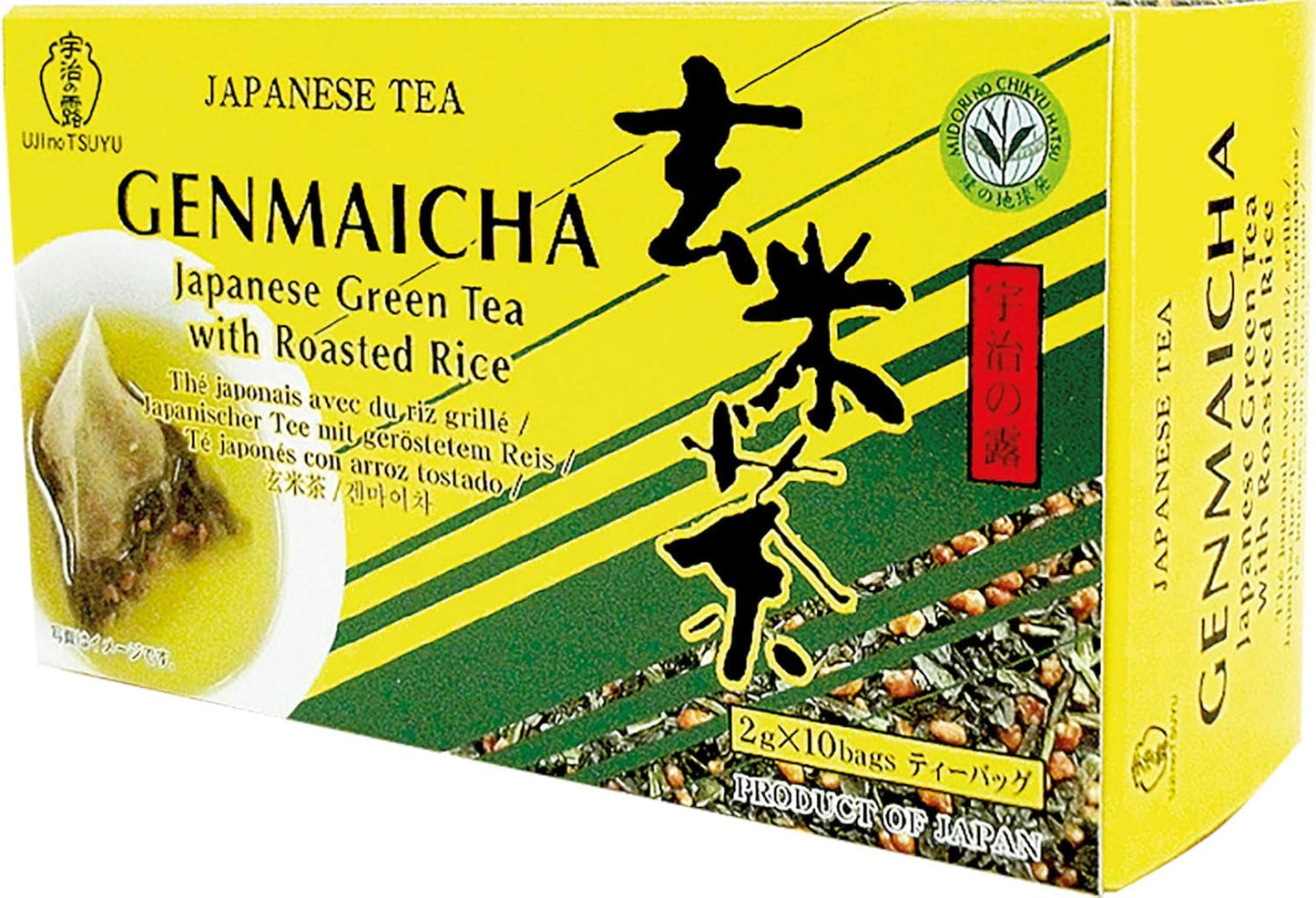 Tè verde con riso tostato tondo, Genmaicha (1 x 20 g - 10 bustine da 2 g ciascuna)