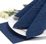 50 tovaglioli "ROYAL Collection" piega 1/4 40 Cm X 40 Cm blu scuro "Ornamenti"