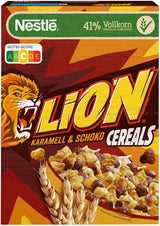 Cereal LION, Cioccolato ai cereali con caramello e farina integrale al 41%, confezione 8 x 400 grammi Cereal Naty Shop