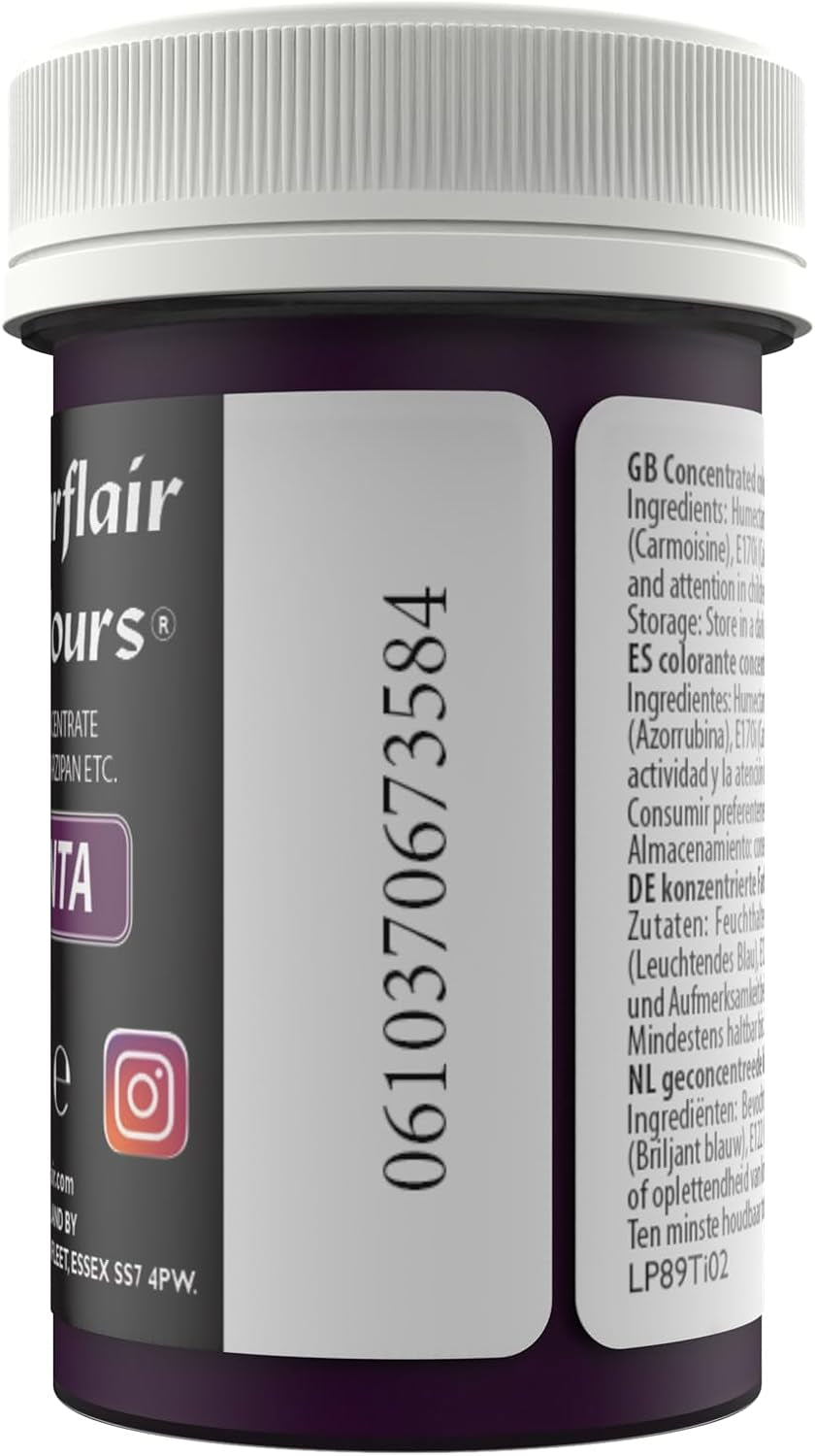 Sugarflair Pasta Colorante Alimentare Pastello Magenta, Colorante Alimentare per Pasta, Fondant e Marzapane, Colori Concentrati Spettrali - 25g