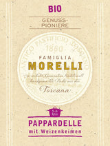 BioGourmet Pappardelle al Germe di Grano - Pasta Larga Bio per Stufati e Sughi - con Nutrienti Extra | 500 g Biologico e Vegano