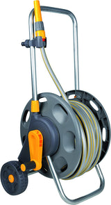 HOZELOCK - Avvolgitubo Plus 50 M (Ø 12,5 mm) assemblato: Portata max 60 m, stabile e robusto per uso generale, assemblato con tubo da 50 m, 1 ugello spruzzatore + connettori [2435R0000]