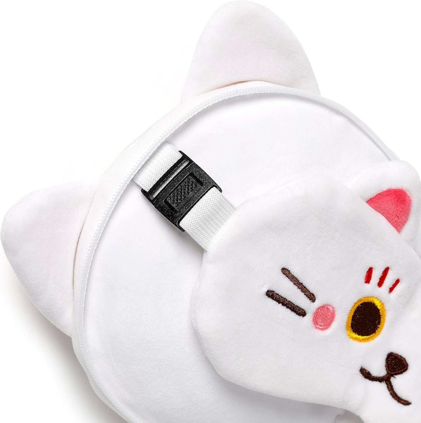 Cuscino da viaggio con maschera Relaxeazzz - Portafortuna gatto Maneki Neko Cuscini da viaggio Naty Shop