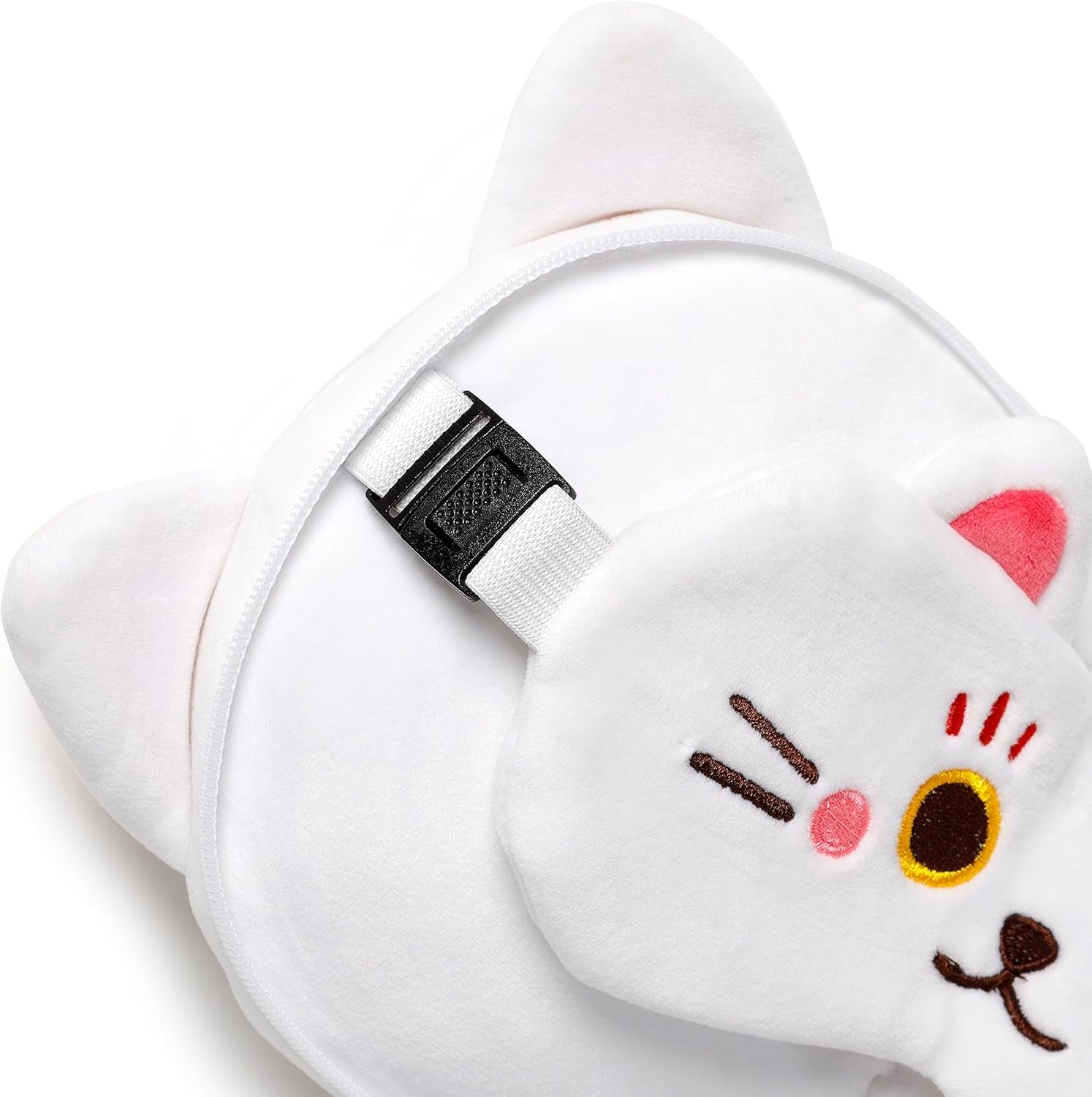 Cuscino da viaggio con maschera Relaxeazzz - Portafortuna gatto Maneki Neko Cuscini da viaggio Naty Shop