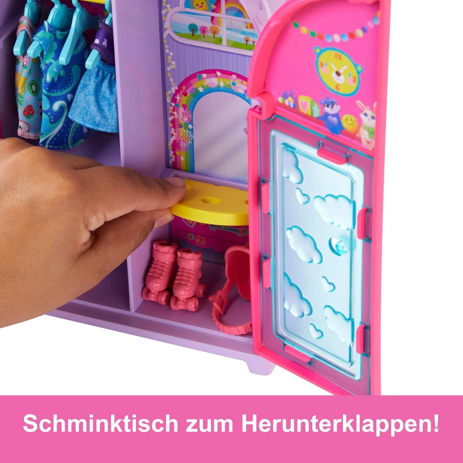 Barbie Chelsea - Set da gioco con bambola e guardaroba, vestiti e accessori, set da 17 pezzi, pieghevole per giocare e riporre in viaggio, HXN03 Naty Shop Dolls