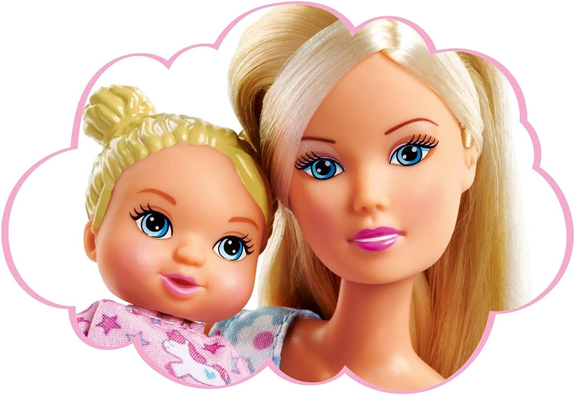 Simba Steffi Love Sweet Dreams / Bambolina carina e culla / con funzione fosforescente / 12 pezzi / 29 cm / Per bambini dai 3 anni in su