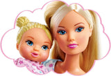 Simba Steffi Love Sweet Dreams / Bambolina carina e culla / con funzione fosforescente / 12 pezzi / 29 cm / Per bambini dai 3 anni in su