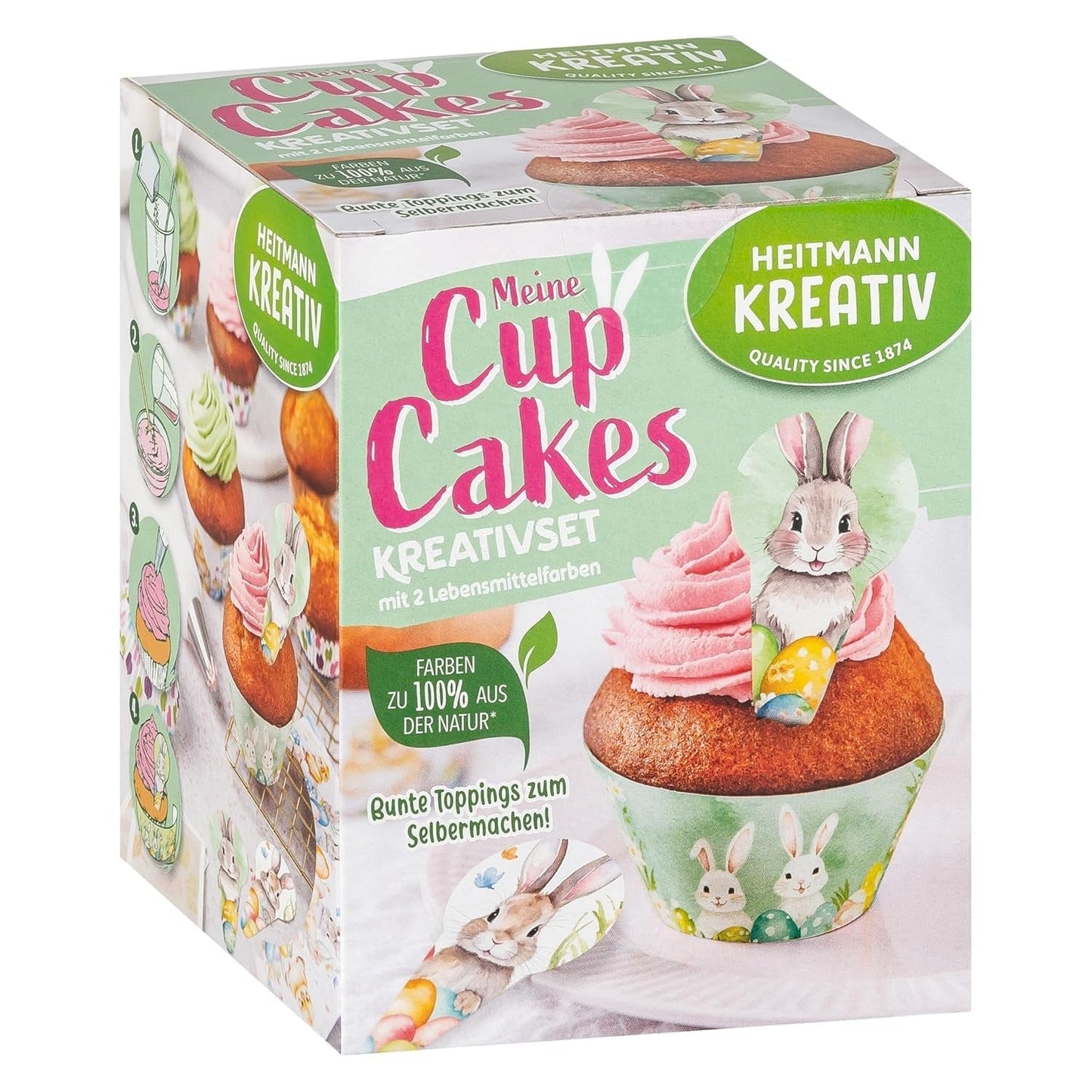 HEITMANN KREATIV - Lecca lecca al cioccolato - Con coloranti in polvere alle erbe - Giallo e Verde - Kit fai da te - Pasqua
