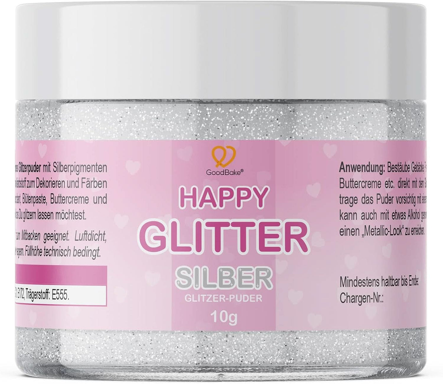 Goodbake Happy Glitter Gold - Glitter alimentari commestibili, 10 grammi Glitter Naty Shop Silver