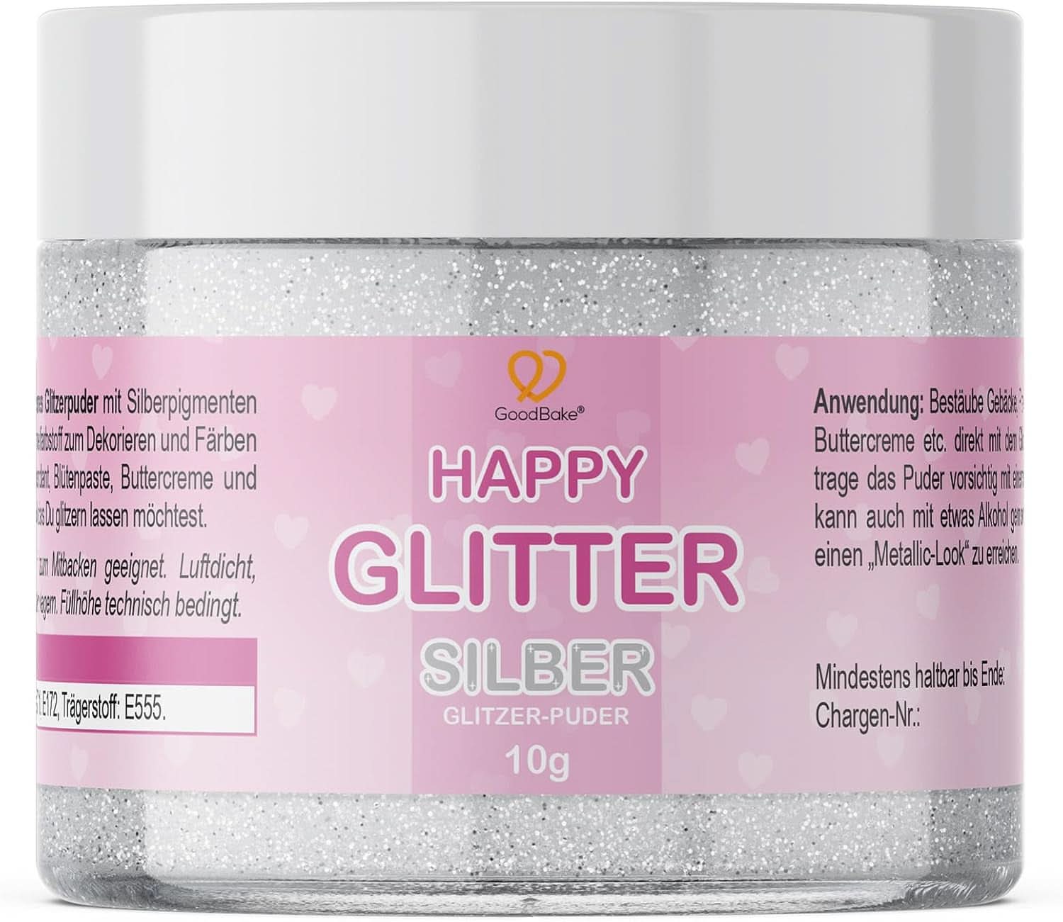 Goodbake Happy Glitter Gold - Glitter alimentari commestibili, 10 grammi Glitter Naty Shop Silver