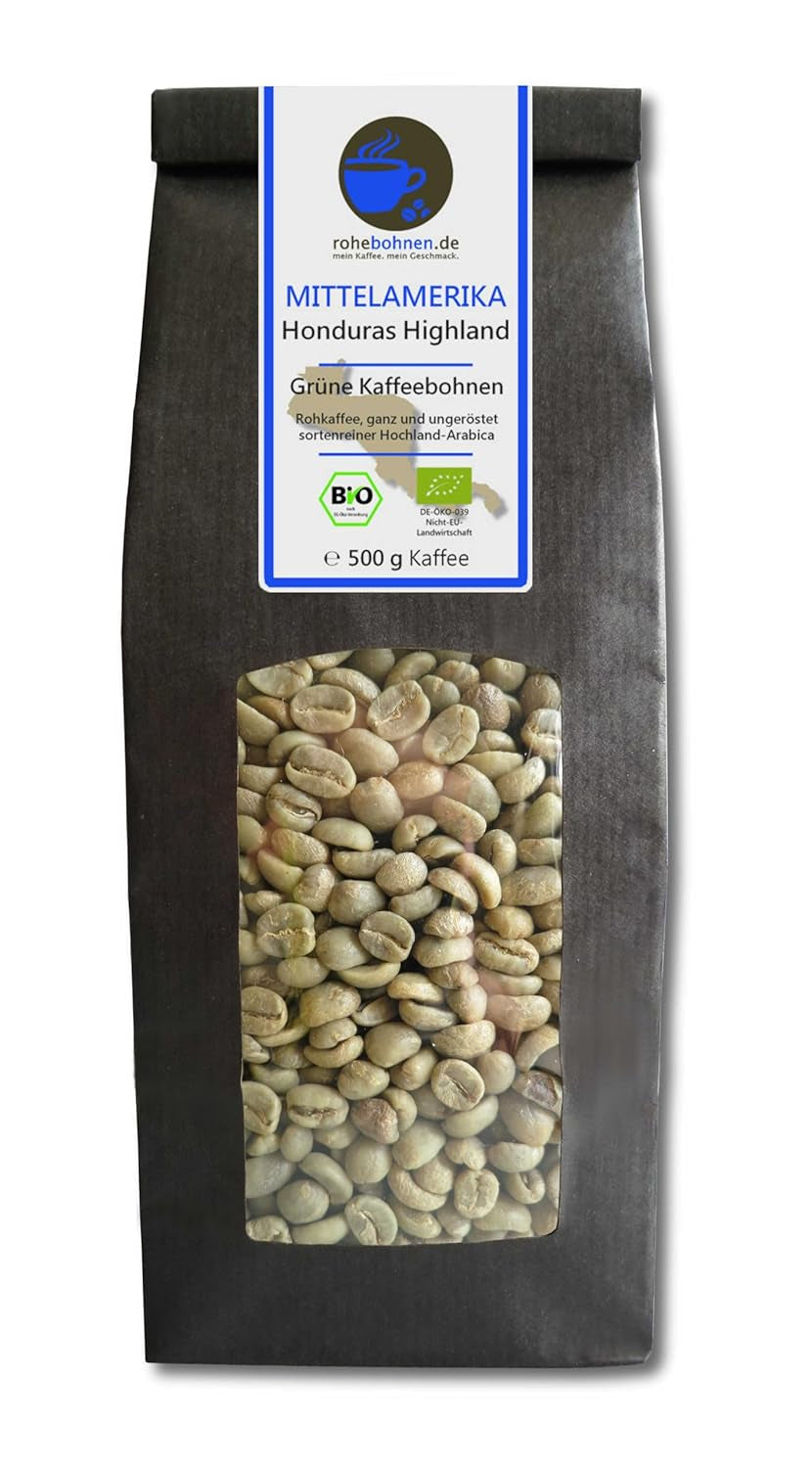Bio Rohkaffee - Grüner Hochland Kaffee Honduras Highland (grüne Kaffeebohnen 500g) - certificato GMP