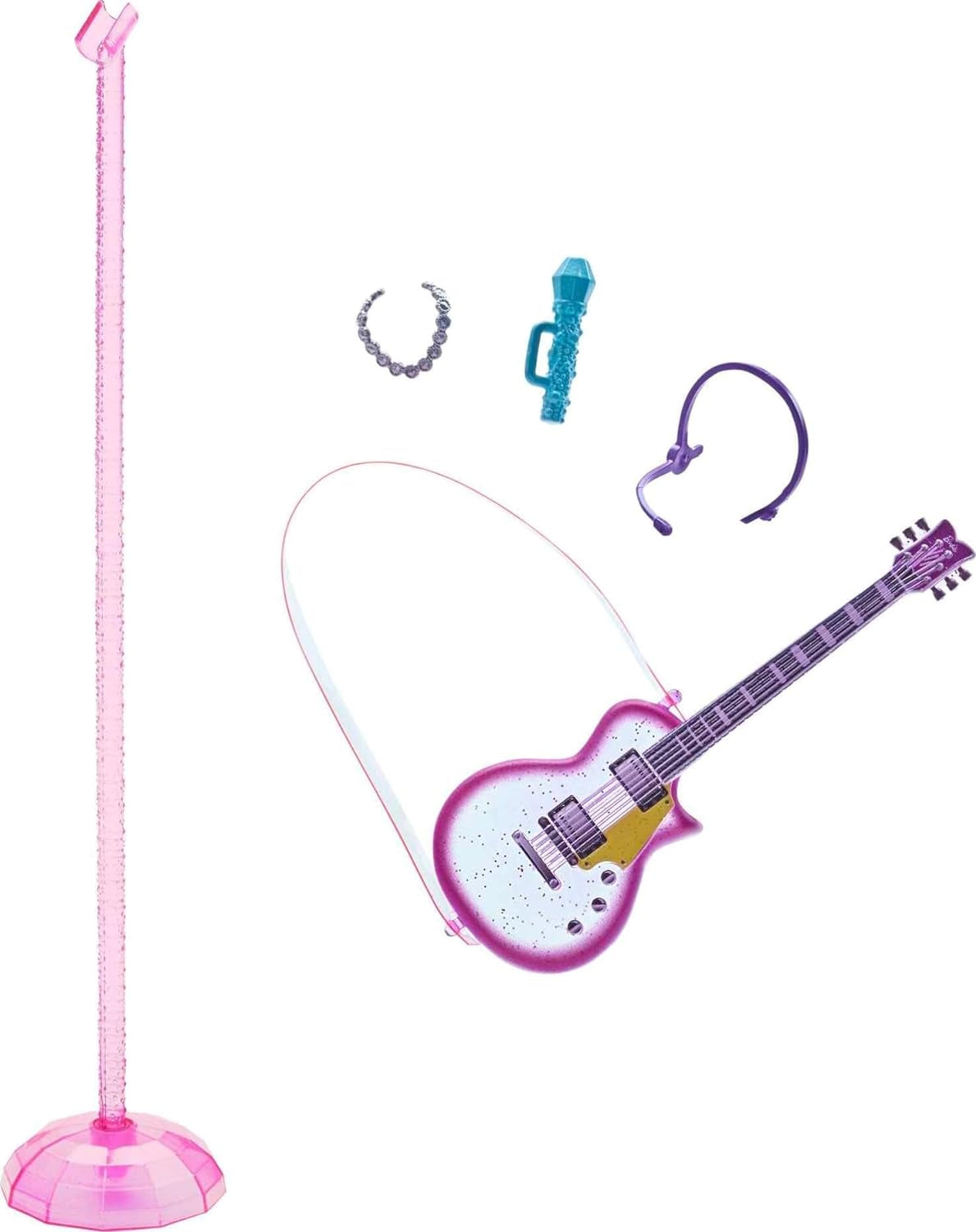 Barbie GYJ22 - palco gratis per la bambola Big Dream Brooklyn (circa 30 cm, trecce marroni) con canzoni del film, luci, microfono e accessori, regalo per bambini dai 3 anni Naty Shop Dolls