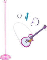 Barbie GYJ22 - palco gratis per la bambola Big Dream Brooklyn (circa 30 cm, trecce marroni) con canzoni del film, luci, microfono e accessori, regalo per bambini dai 3 anni Naty Shop Dolls