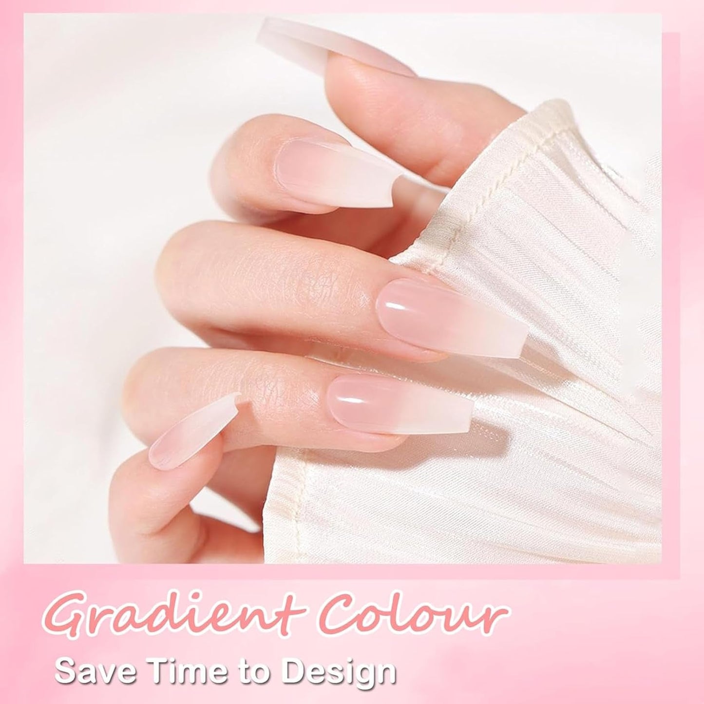 Set unghie finte ballerina - 240 pezzi di delicato rosa lilla per unghie finte, colla a copertura totale su unghie finte, set di punte per unghie finte per manicure e nail art per donne e ragazze (rosa lavanda)