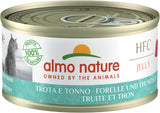 Almo Nature HFC Jelly - Alimento umido per gatti adulti - Trota e Tonno - Qualità Human, Senza Glutine - 6 x 70g