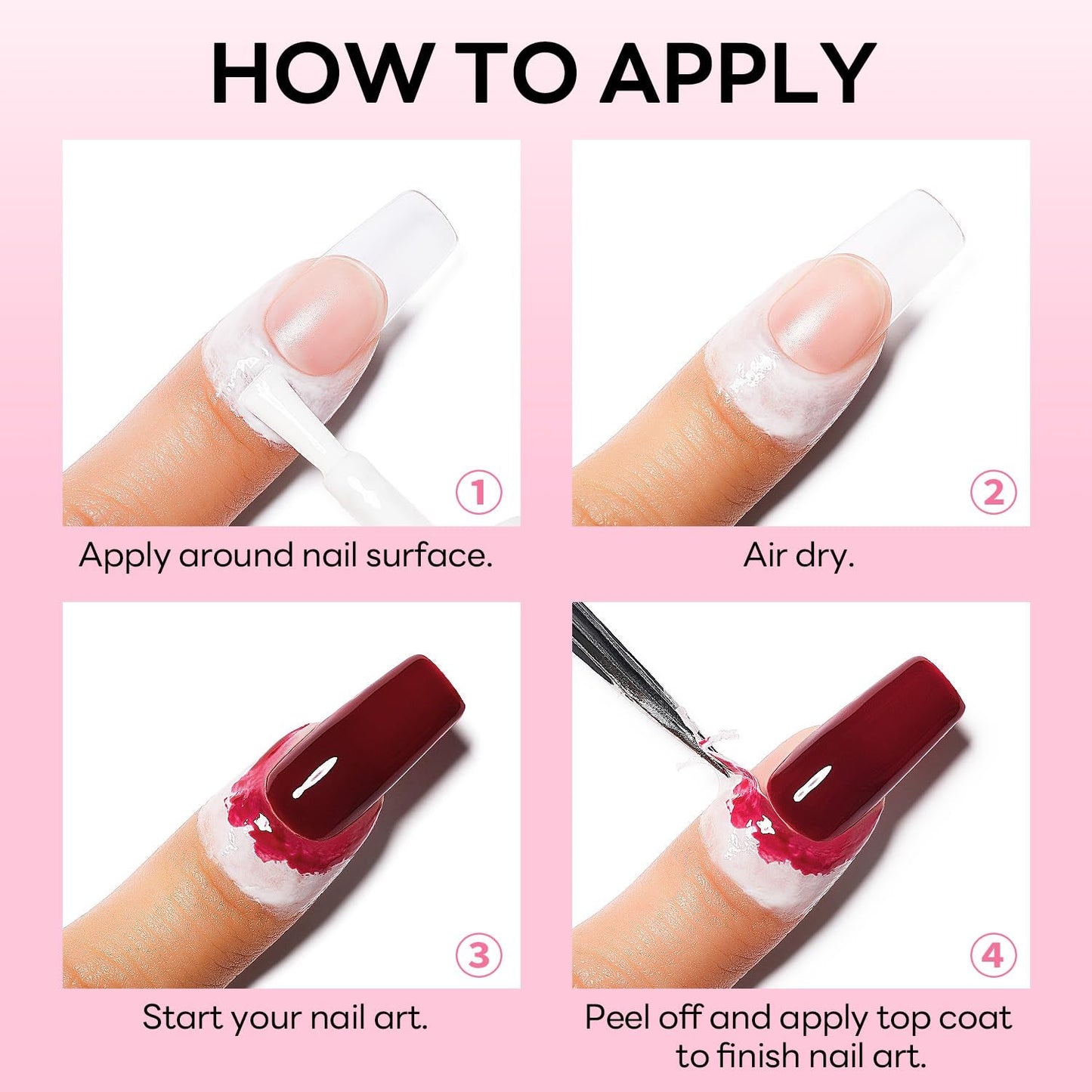AIMEILI Nastro staccabile in lattice Nagelleck Korrektor Hautschutz Fingerschutz Für Nail Art Palisade Geruchlos Weiß 15Ml