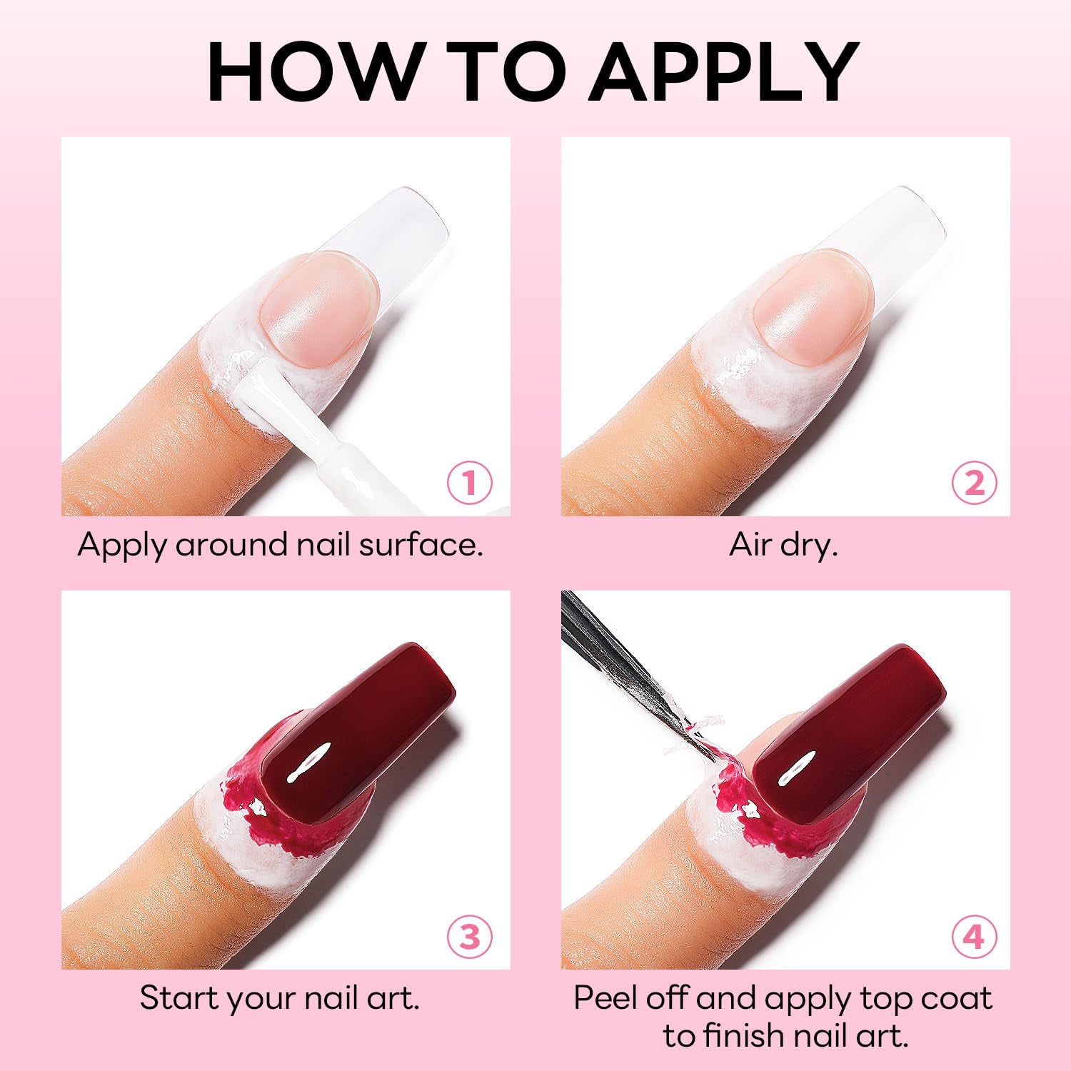 AIMEILI Nastro staccabile in lattice Nagelleck Korrektor Hautschutz Fingerschutz Für Nail Art Palisade Geruchlos Weiß 15Ml