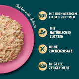 Lily's Kitchen Aus Naturichen Ingredient hermestellung Zerkleinerte Filets in Gelee mit Hühnchen und Lachs Ausgewachsen Nassfutter für Katzen 70 g Dose