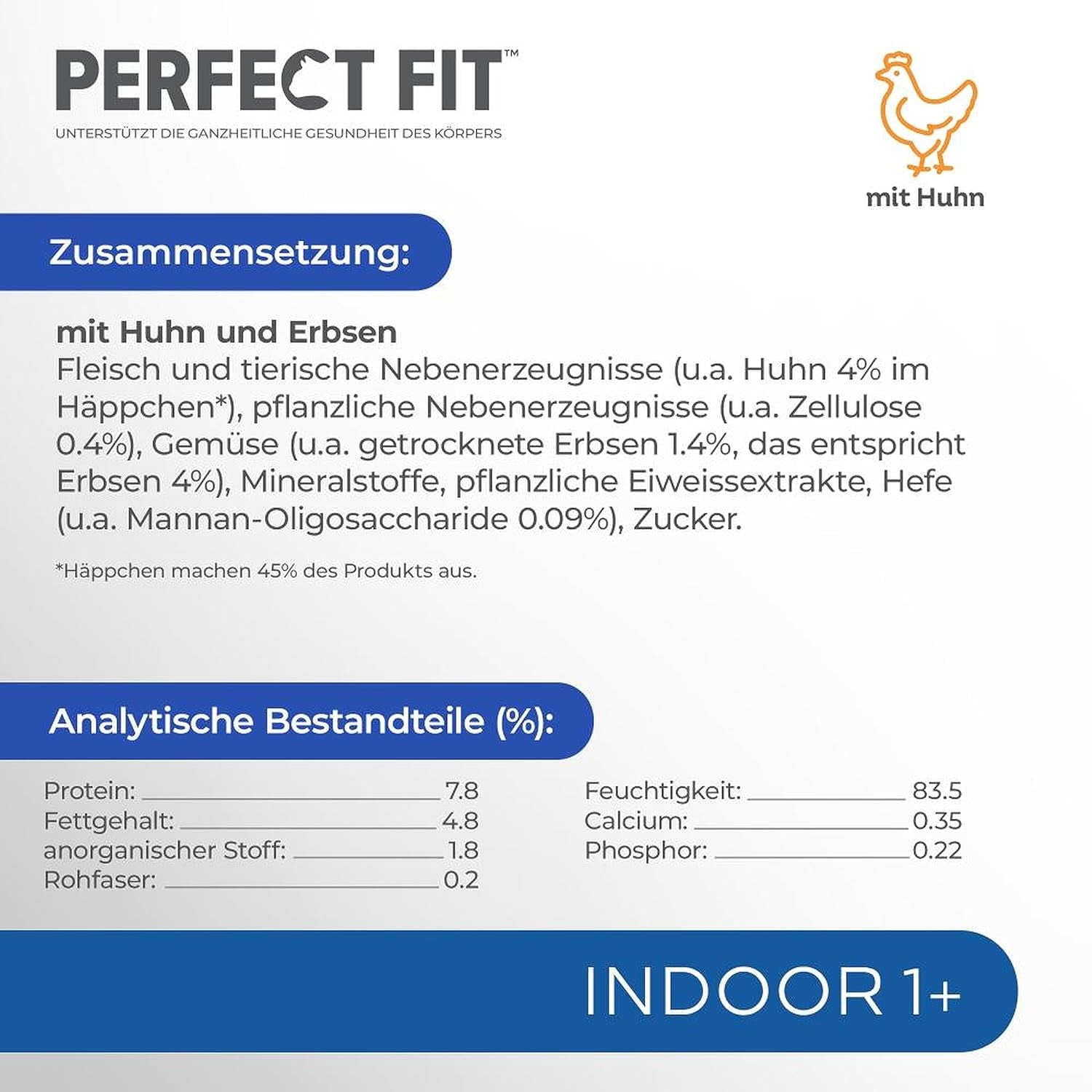 PERFECT FIT™ Buste per gatti, indoor, con pollo, 12 x 85 g