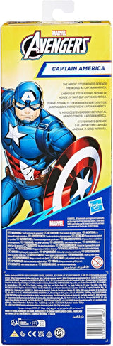 Marvel Avengers Titan Hero Series Blast Gear Captain America Action Figure Giocattolo grande da 30 cm per 4+ anni Action Figure blu Naty Shop