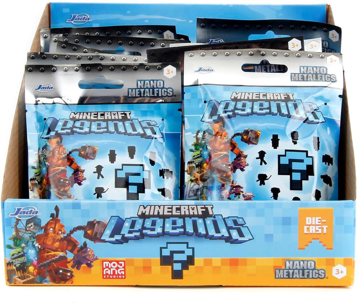 Jada Toys - Minecraft Blind Pack Nanofigs, Wave 2, Minecraft Legends Nano Metal Figura da collezione, Vari modelli, 4 cm, Età 3+, Action figure nere Naty Shop