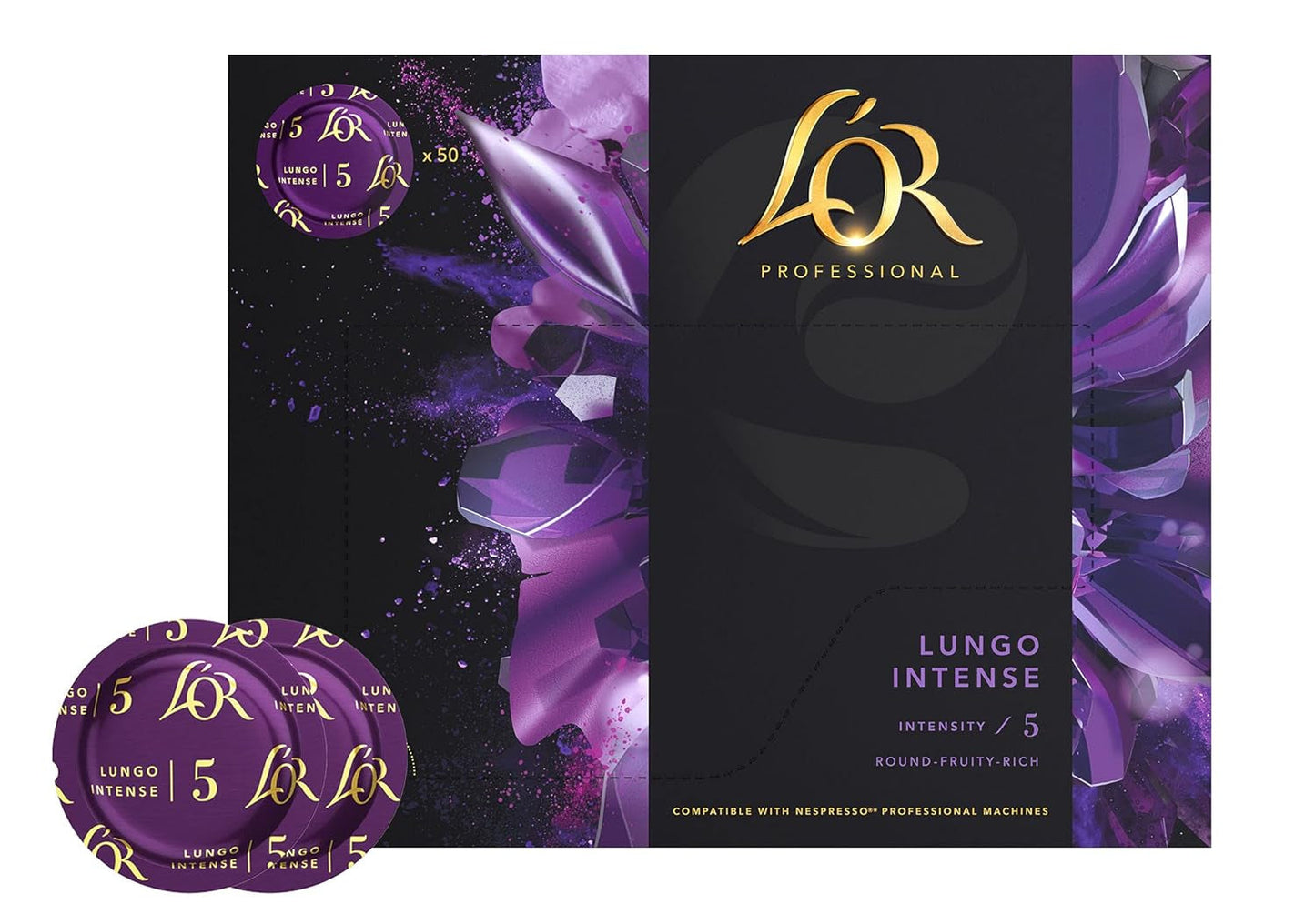 L'OR Suprême Lungo Intense 5, delicato, Intensità 5/10, compatibile Nespresso* Pro Kaffeekapseln, 50 Kapseln