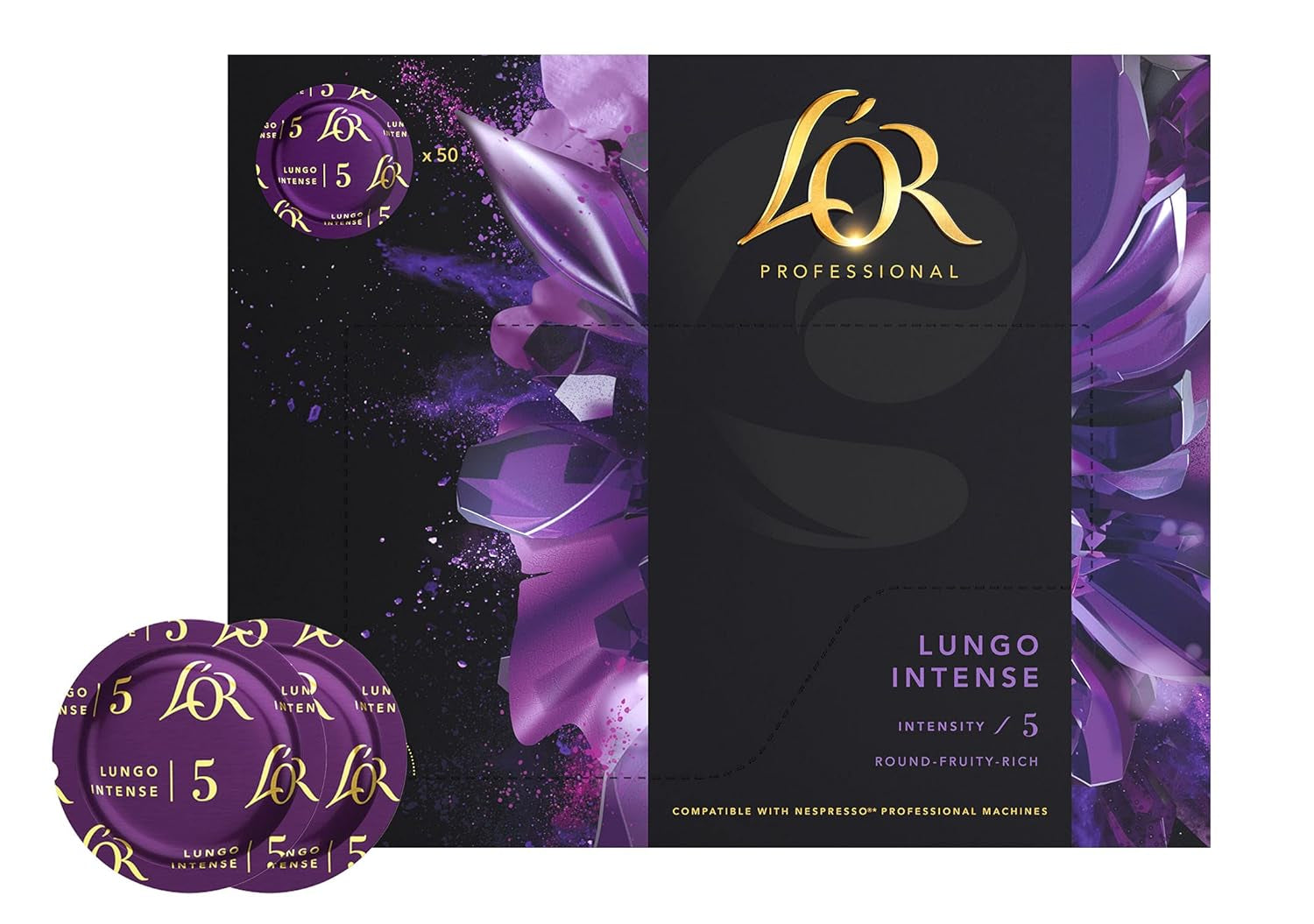 L'OR Suprême Lungo Intense 5, delicato, Intensità 5/10, compatibile Nespresso* Pro Kaffeekapseln, 50 Kapseln