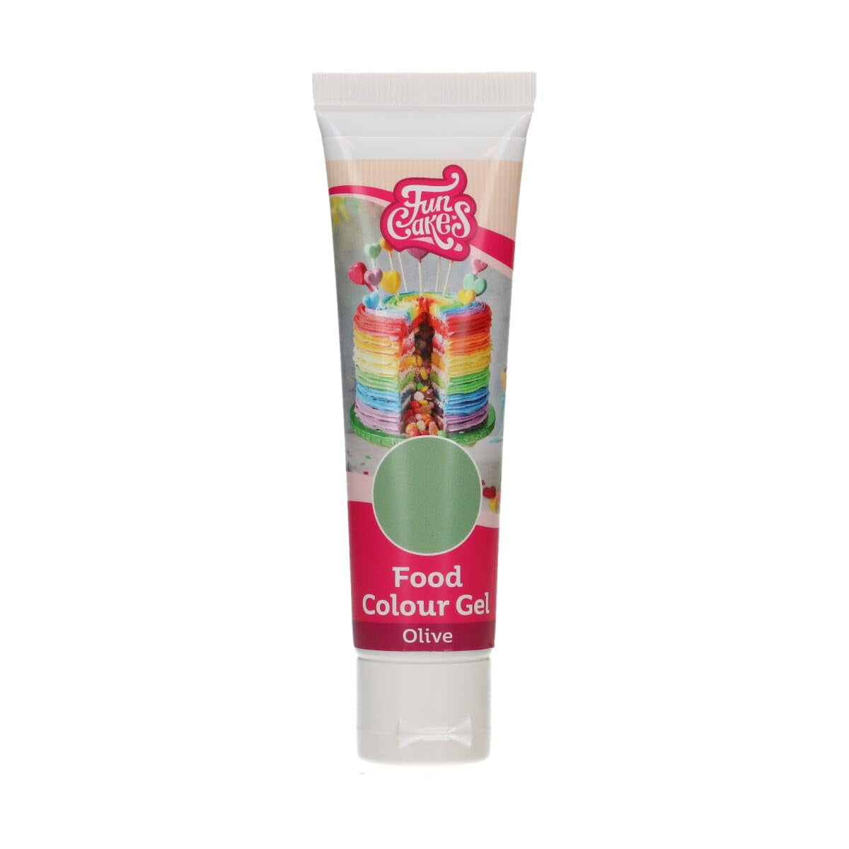 Funcakes Gel Colorante alimentare oliva: colorante alimentare altamente concentrato per pasta, panna, fondente e marzapane. Dosaggio facile. Una sola goccia per creare colori vivaci. Halal. 30 g.