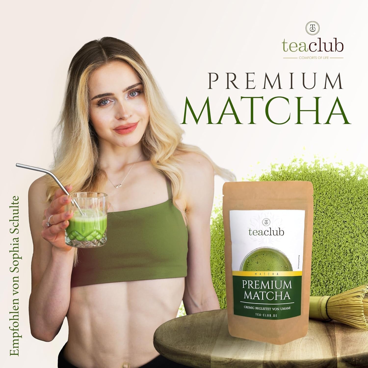 Tè Matcha Premium Giappone 100 g - Testato in laboratorio - Polvere di Matcha cerimoniale per preparare Umami Matcha, Polvere di tè verde naturale al 100%, Ideale per Matcha Latte, Teaclub