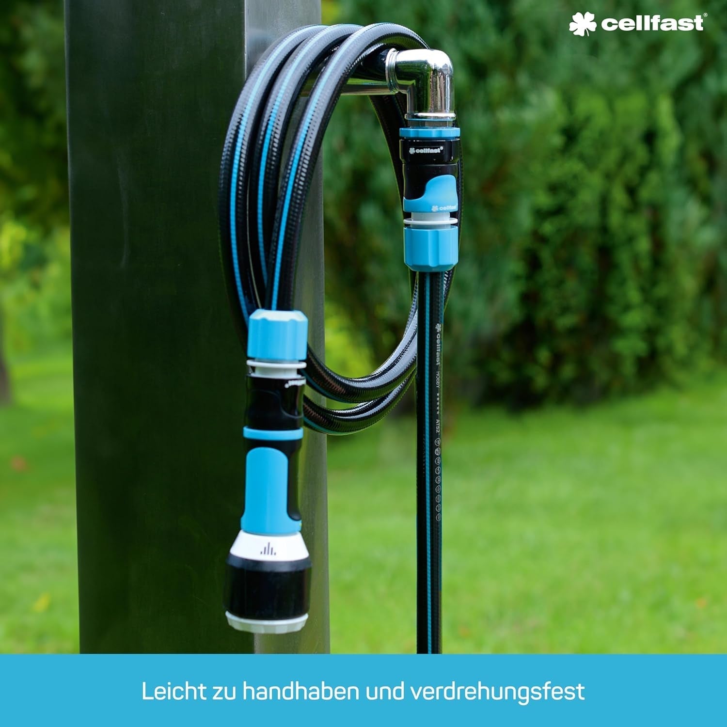 Tubo da giardino CELLFAST Tubo dell'acqua a 6 strati Tubo per irrigazione in tessuto a doppia treccia Tubo flessibile anti-alghe resistente ai raggi UV 32 Bar 1 pollice 25 metri Hobby
