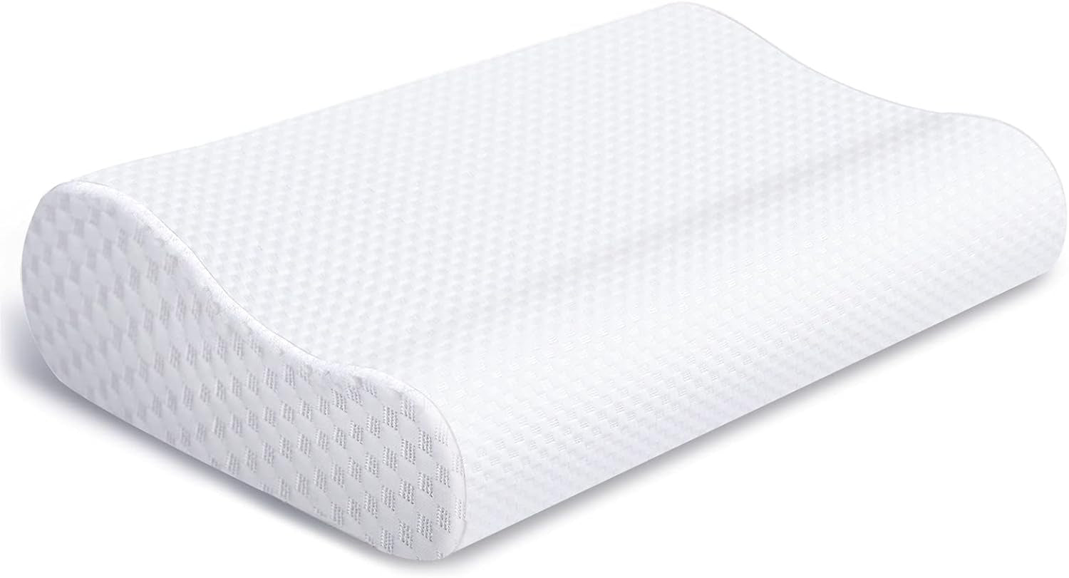 Findigit Cuscino sanitario, Cuscino in Memory Foam, Cuscino ortopedico di supporto per il collo per chi dorme sul fianco e sulla schiena, Cuscino ergonomico per colonna vertebrale cervicale (60 X 35 X 11/9 cm) Cuscini ortopedici cervicali Naty Shop