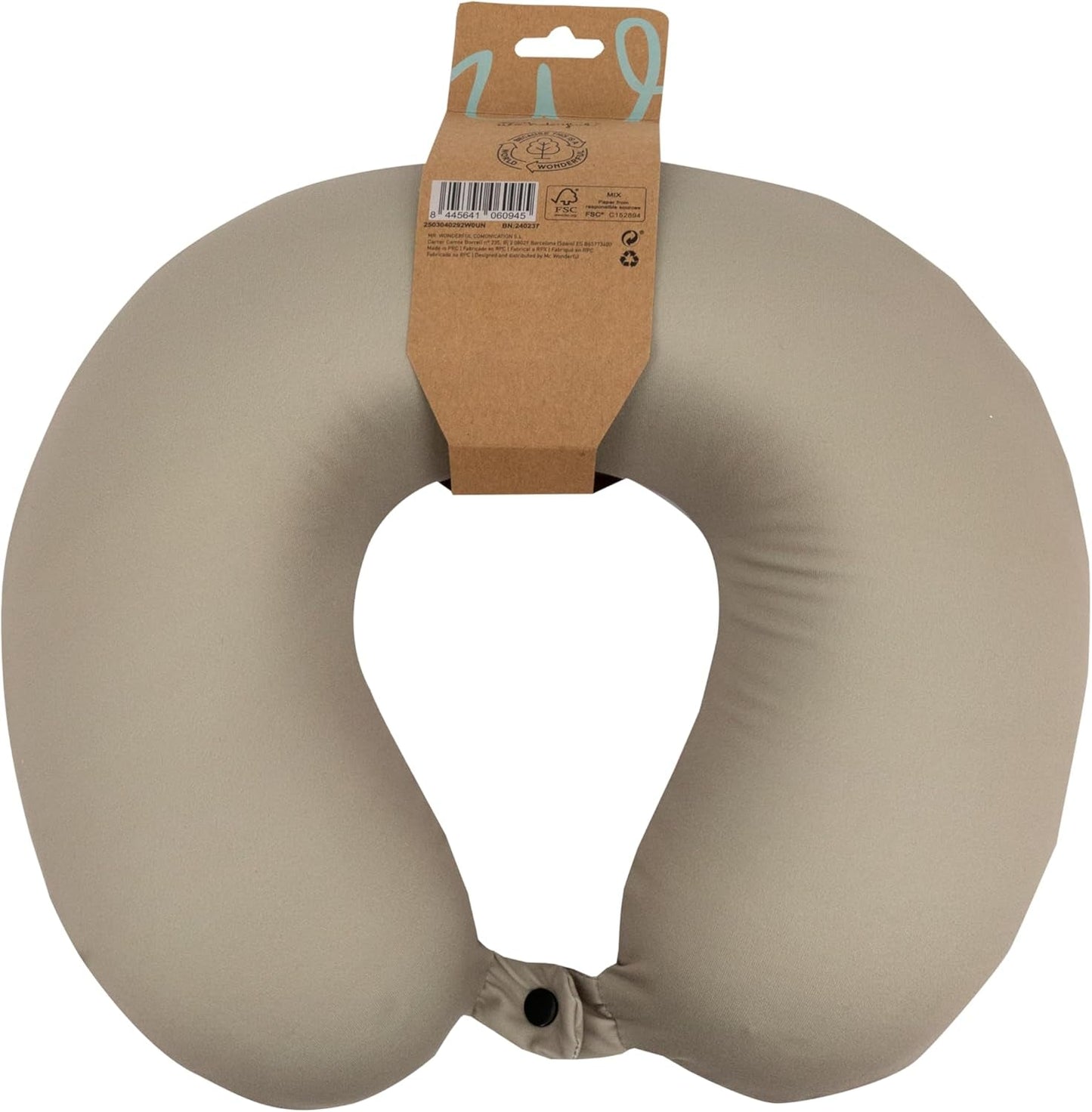 Mr Wonderful - Cuscino da Viaggio - Non Disturbare - Cuscino da Viaggio con Bottone Frontale per Regolarlo durante l'Uso Naty Shop Cuscini da Viaggio