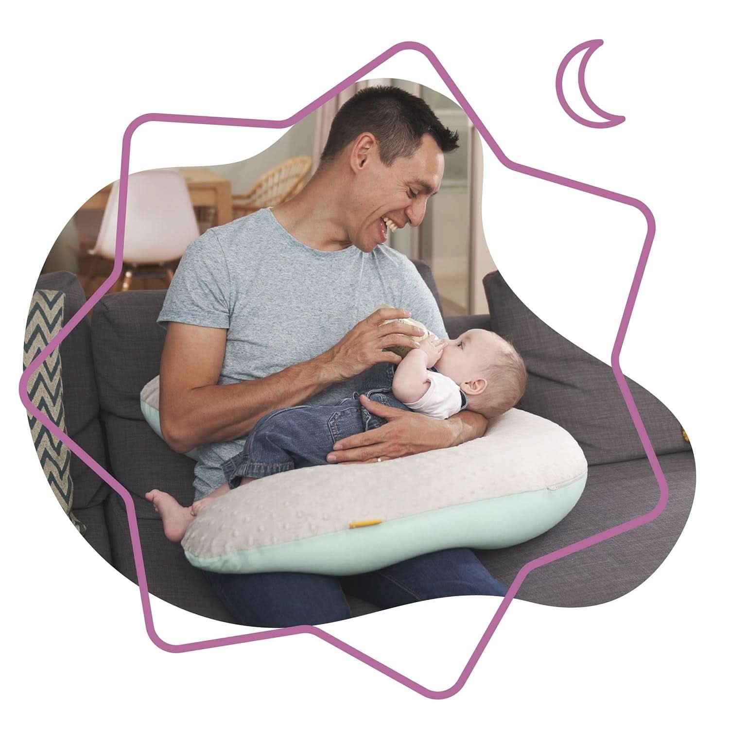 Badabulle Cuscino per allattamento e soffice cuscino per gravidanza, 150 cm, inclusa fodera, forma ergonomica Accessori Alimentazione e Allattamento Bebe Naty Shop