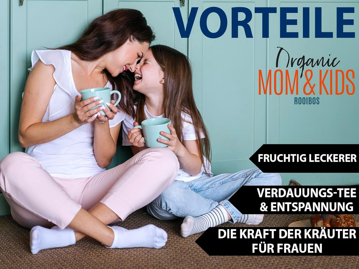 VITSTORM® BIO TEE Mom & Kids - Tisane per donne e allattamento - Rooibos, mela, finocchio, melissa, alchemilla, fragola - Tisane rilassanti - Fruttato e delizioso - Senza caffeina - Tisana 100 g