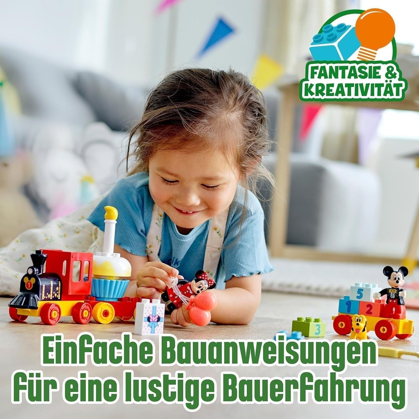 LEGO DUPLO Disney 10941 Treno di compleanno di Topolino e Minnie, trenino giocattolo con torta e palloncini, regalo per bambini dai 2 anni in su Set da costruzione Besuche den LEGO-Store