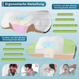 IDEA Cuscino per Dolore al Collo Cuscino Ortopedico in Memory Foam Cuscino Cuscino per Collo ergonomico per un Supporto Ottimale Cuscino Antirussamento per Dormire Laterale, Schiena e Addominale Cuscini Ortopedici Cervicali Naty Shop