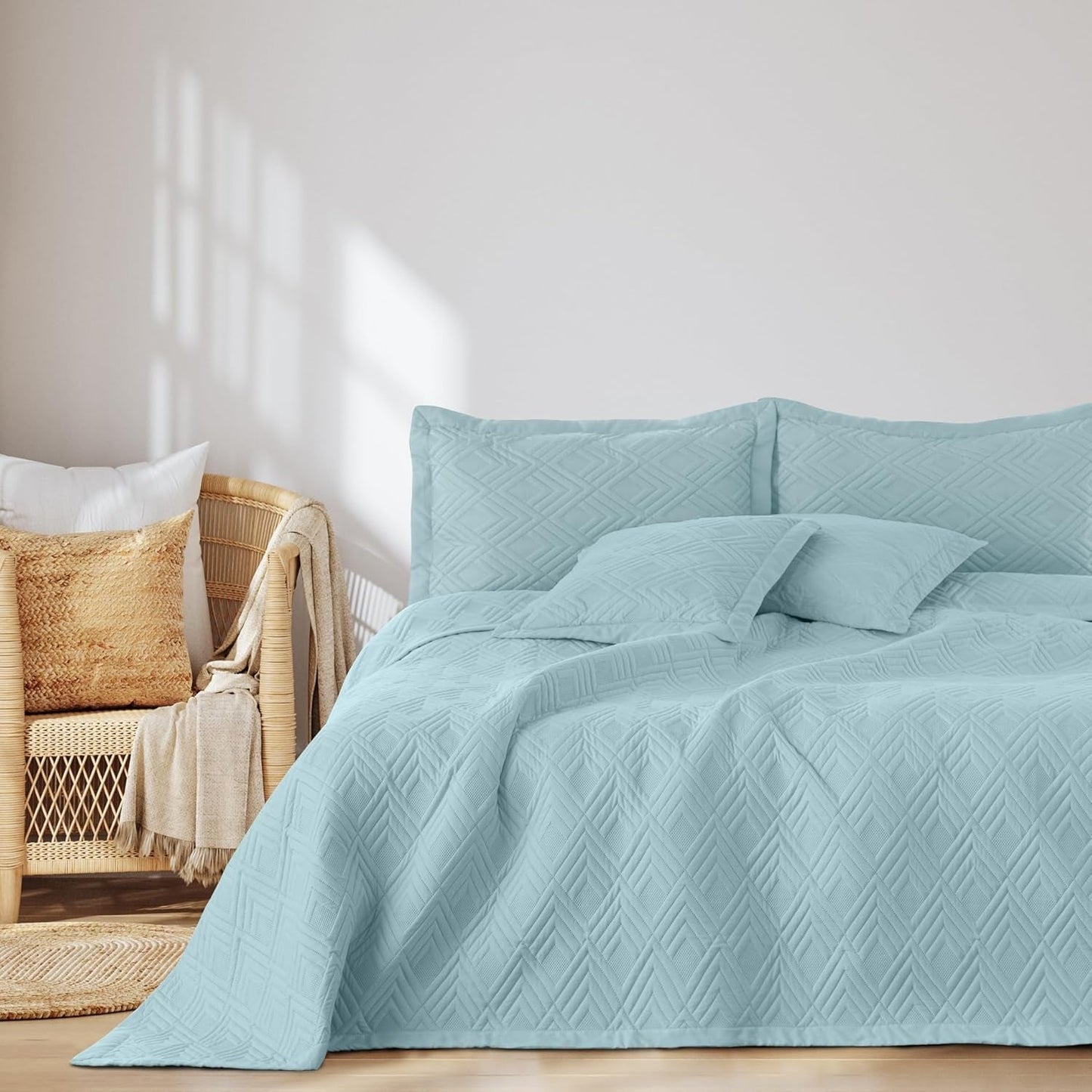Ameliahome Copriletto 170X210 Cm Copriletto double face Trapuntatura ad ultrasuoni Poliestere Ophelia Verde scuro Letti e coperte Besuche den AmeliaHome-Store Ophelia azzurro 170X270 Cm