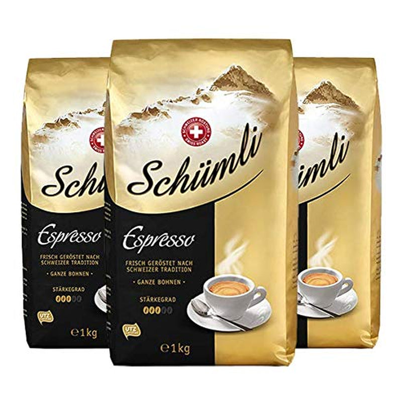 Schuümli Espresso caffè in grani interi 1kg, confezione da 3 (3 x 1000g)