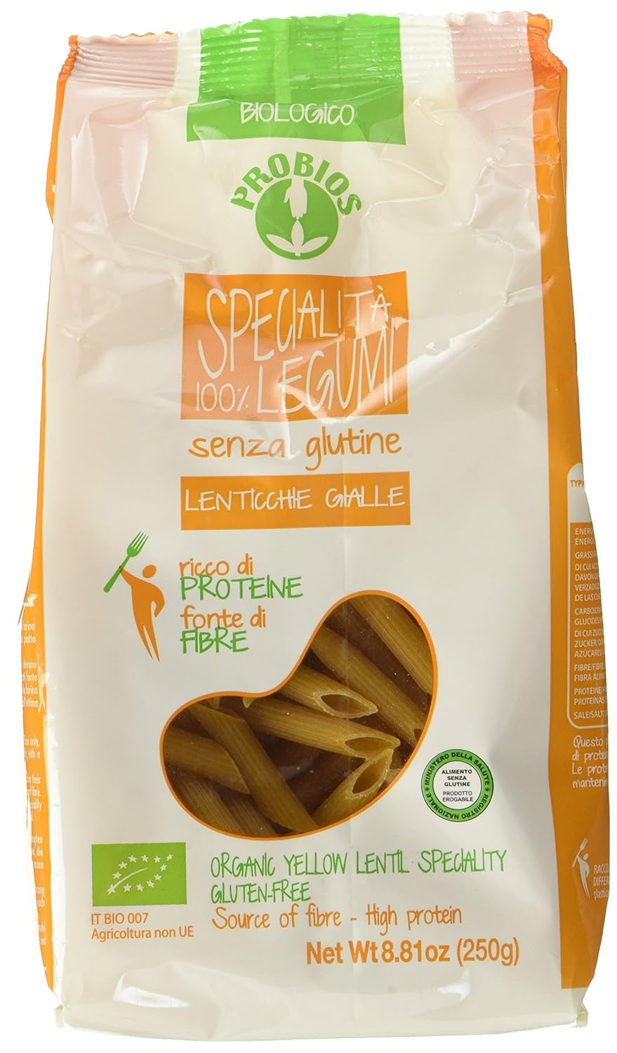 Penne Di Lenticchie Gialle, Confezione da 12 (12 x 250g)