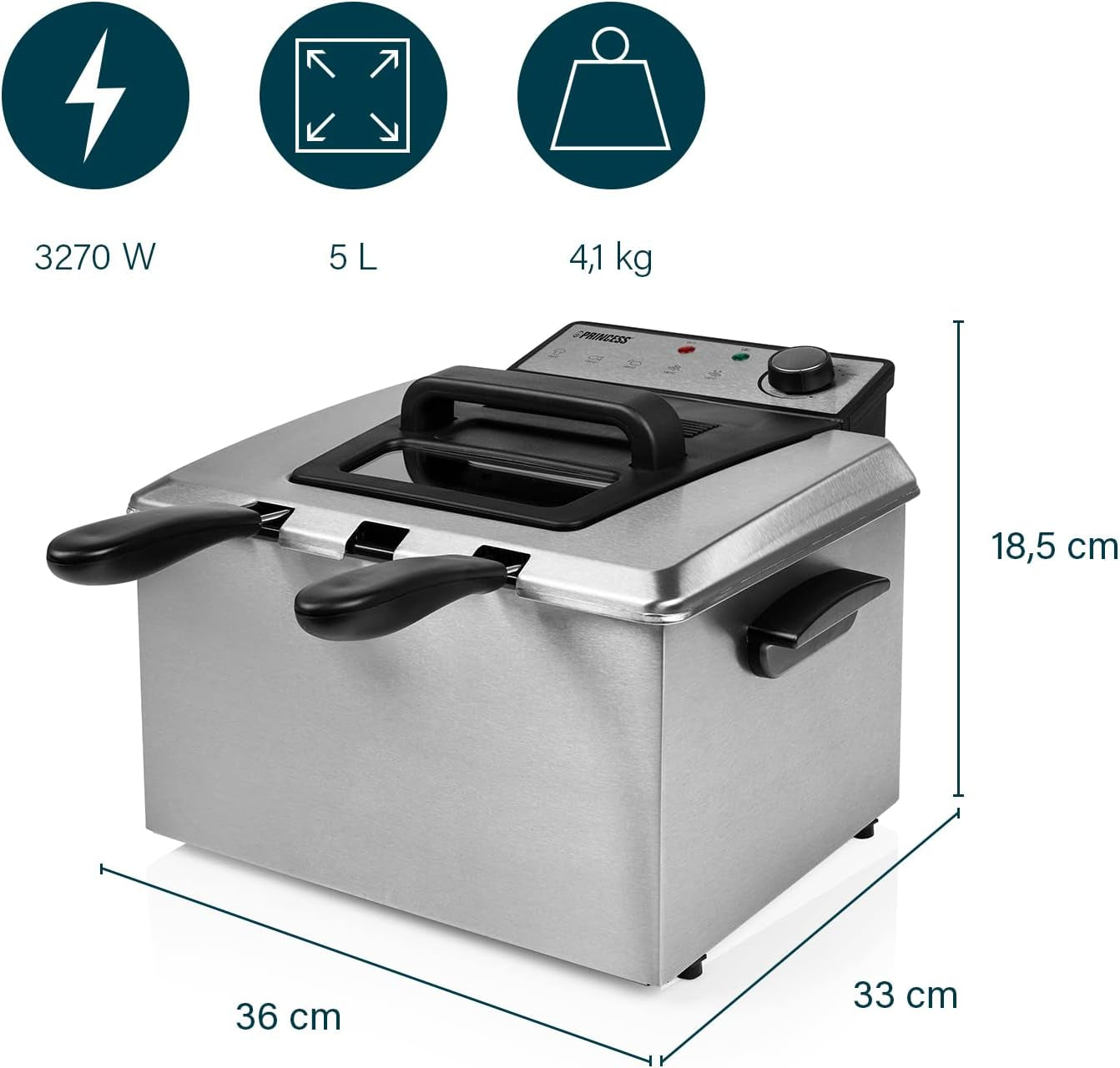 Friggitrice Princess, varie dimensioni Elettrodomestici Naty Shop