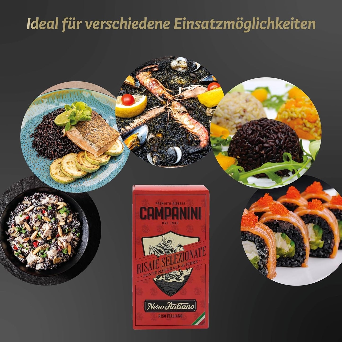RISO NERO Riso Nero RISERA CAMPANINI 500g di Riso Orientale Italiano