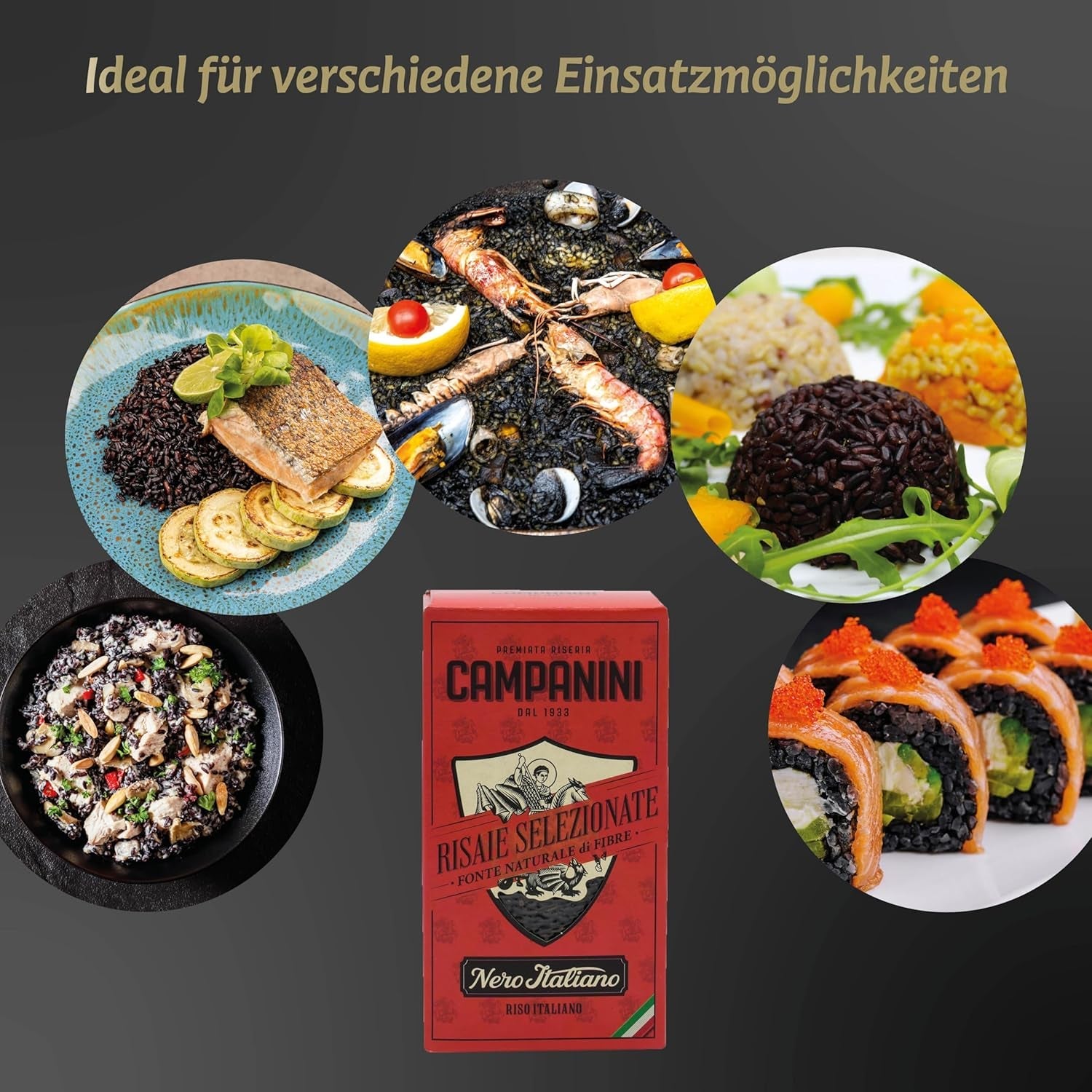 RISO NERO Riso Nero RISERA CAMPANINI 500g di Riso Orientale Italiano